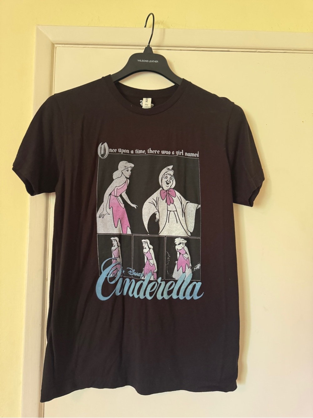 Disney Cinderella and Fairy Godmother Black Graphic T-Shirt
